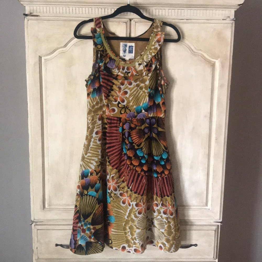 Anthropologie silk boho dress